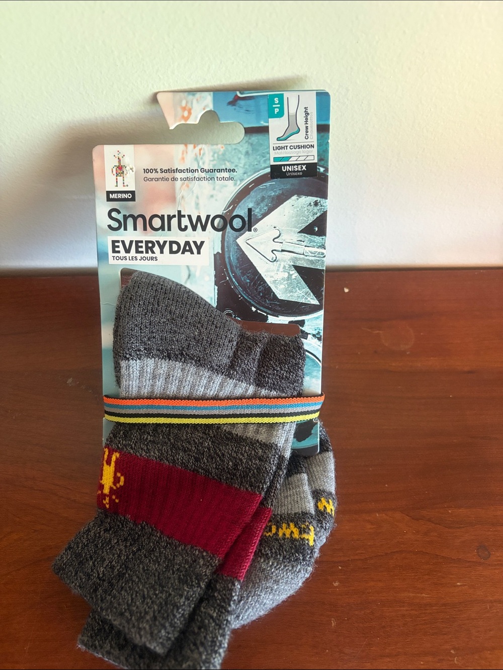 Smartwool Everyday Grey & Red Merino Wool Socks